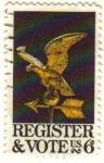 Sellos de America - Estados Unidos -  USA 1968 Scott 1344 Sello Votaciones Aguila en Veleta del Tiempo usado