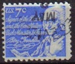 Stamps United States -  USA 1970 Scott 1393D Sello Personajes Benjamin Franklin Inventor del Pararrayos usado