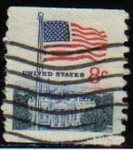 Sellos de America - Estados Unidos -  USA 1971 Scott 1338 Sello Bandera Casa Blanca Flag White House usado