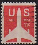Stamps United States -  USA 1971 Scott C78 Sello Air Mail Serie Basica Avión usado