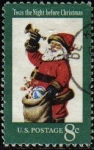 Sellos de America - Estados Unidos -  USA 1972 Scott 1471 Sello Navidad Christmas Papa Noel usado
