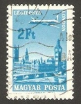 Stamps Hungary -  Avión sobrevolando Londres