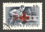 Stamps Hungary -  ayuda a la cruz roja, trabajador en la metalurgia