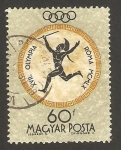 Stamps : Europe : Hungary :  olimpiadas de roma, lanzamiento de jabalina