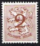 Stamps : Europe : Belgium :  León rampante y cifra.
