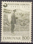 Stamps Denmark -  ISLAS FEROE 1976 Scott 23 Sello Nuevo 01/04/76 Independencia Foroyar Cartero MNH