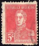 Stamps : America : Argentina :  Jose de San martín 5 cent.