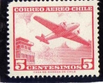 Stamps : America : Chile :  Correo aereo 5 cent.