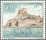 Stamps Spain -  ESPAÑA 1967 1813 Sello Nuevo Castillos Peñiscola Castellón 2,50