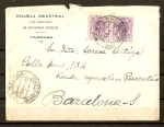 Stamps : Europe : Spain :  Carta con dos sellos de Alfonso XIII de 1909.