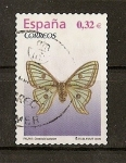 Stamps Spain -  Mariposa Graelisia Isabelae.