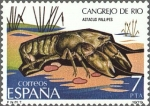 Stamps Spain -  ESPAÑA 1979 2532 Sello Nuevo Fauna Invertebrados Cangrejo de Rio 7p