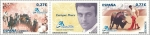 Stamps : Europe : Spain :  ESPAÑA 2004 4089/90 Sellos Nuevos Expo Filatelia Valencia Fiestas Populares Toros Enrique Ponce