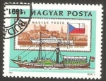 Stamps Hungary -  125 anivº de la fundación de la comisión europea del danubio