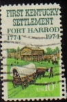 Sellos de America - Estados Unidos -  USA 1974 Scott 1542 Sello Carrozas Fort Harrod Kentucky usado