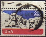 Stamps United States -  USA 1974 Scott C88 Sello Air Mail Esculturas Monte Rushmore usado