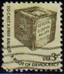 Stamps United States -  USA 1977 Scott 1583 Sello Elecciones Derecho al voto libre raiz de la democracia usado