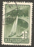 Stamps Hungary -  Abadía de Tihany y lago Balaton