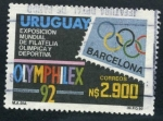 Stamps Uruguay -  Olimphylex 92'