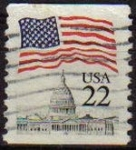Stamps United States -  USA 1985 Michel 1738C Sello Banderas Capitolio usado