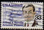Sellos del Mundo : America : Estados_Unidos : USA 1985 Scott C113 Sello Pioneros Aviación Alfred  V. Verville Avión usado