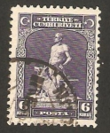 Stamps Turkey -  escultura de un herrero con un animal
