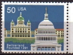 Stamps United States -  USA 1991 Scott 2532 Sello Nuevo Edificios Conjunta Con Suiza 700 Aniversario