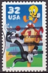 Stamps United States -  USA 1998 Scott3204 Sello Warner Bros Piolin y Silvestre usado 32c