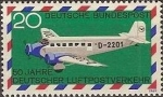 Stamps Germany -  ALEMANIA 1969 Scott 993 Sello Nuevo Aviones Junkers 52 50 Aniv. Correo Aereo Aleman