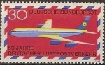 Stamps Germany -  ALEMANIA 1969 Scott 994 Sello Nuevo Aviones Boeing 707 50 Aniv. Correo Aereo Aleman