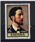 Stamps Spain -  Edifil  2204   Pintores   Eduardo Rosales y Martín  Día del Sello. Marco dorado  