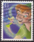Sellos de America - Estados Unidos -  USA 2007 Sello Disney Peter Pan y Campanilla usado 41c