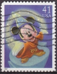 Stamps United States -  USA 2007 Sello Disney Mickey Mouse Fantasia usado 41c