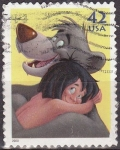 Sellos de America - Estados Unidos -  USA 2008 Sello Disney El Libro de la Selva Mowgli y Baloo usado 42c