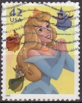 Stamps United States -  USA 2008 Sello Disney La Bella Durmiente y las Hadas usado 42c