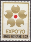 Stamps Vatican City -  VATICANO 1970 Scott 479 Sello Nuevo Expo Osaka Japon Emblema MNH 25L