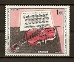 Sellos del Mundo : Europa : Francia : Cuadro de Raoul Dufy / El violin rojo.