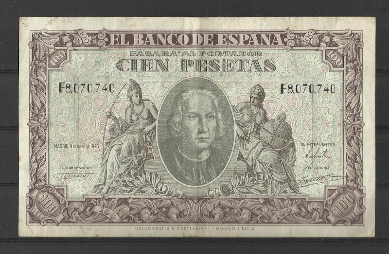 Banco de Espa�a./ Estado Espa�ol / Emision 9 enero 1940