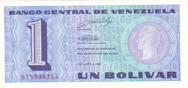 BILLETE DE VENEZUELA- BOL�VAR