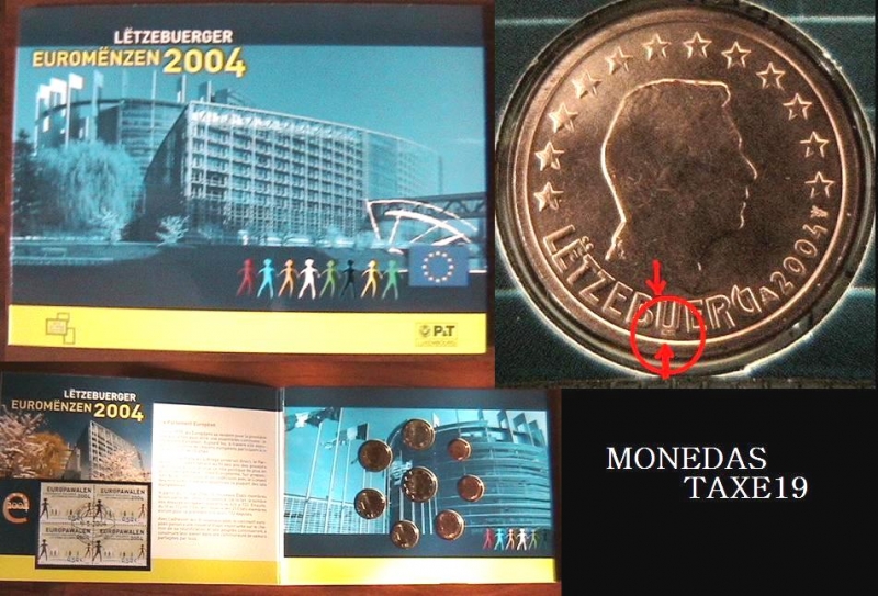 Luxemburgo 2004- error en blister