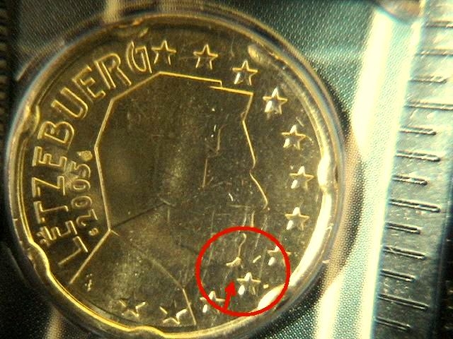 Luxemburgo 2005- error en blister