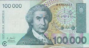 BILLETE 100000 (sto tisuca) HRVATSKIH DINARA - REPUBLIKA HRVATSKA