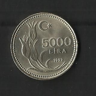5.000 Lira./ reverso.