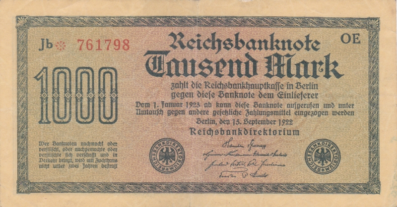 BILLETE DE ALEMANIA