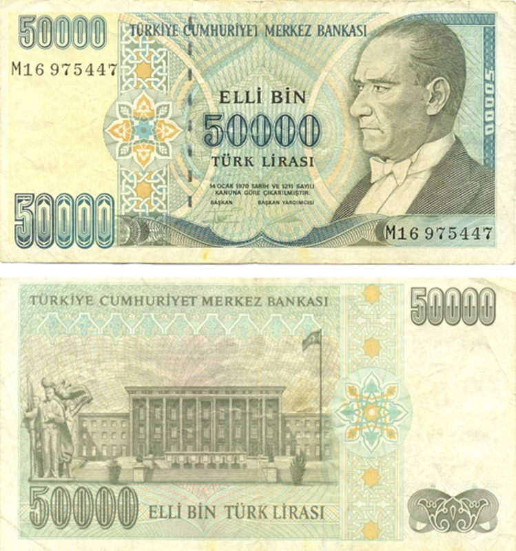 50000 liras turcas