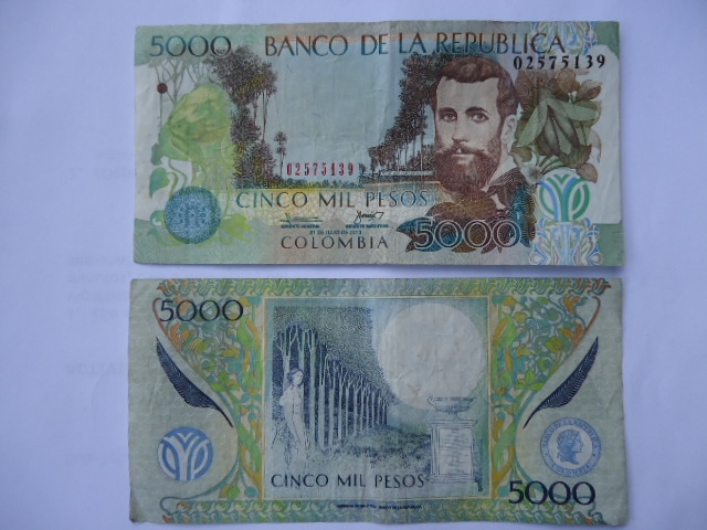 Bco.de la Rep�blica-Cinco Mil peso-Poeta:Jos� Asunci�n Silva