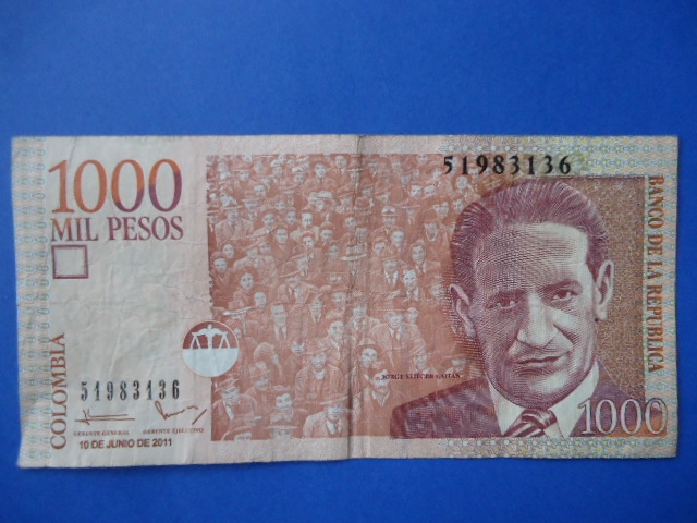 Banco de la Rep�blica Un Mil Pesos (oro)-El Caudillo Liberal Dr.Jorge Eli�cer Gait�n (anverso)