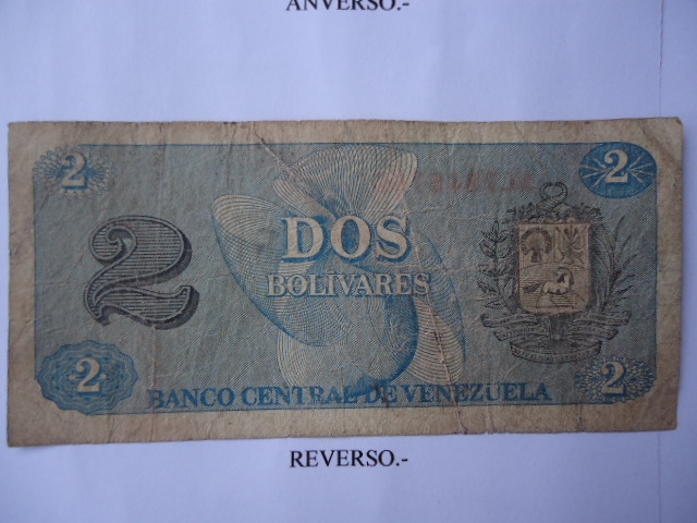 Rep.Bolivariana de V/zuela- Dos Bol�vares- Efinges y el N�mero Dos (reverso)