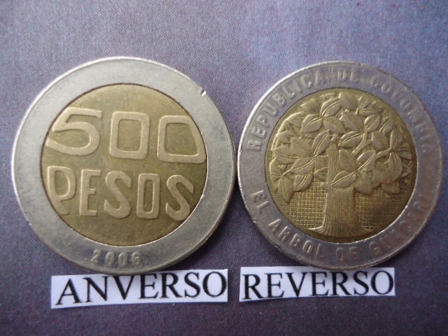 Rep. de Colombia- $500 (Anv)-�rbol de Guacar� (rev.)