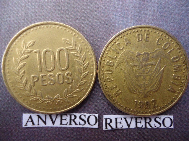 100,oo Pesos (Anv)- Rep. de Colombia, Escudo de Armas (rev.)